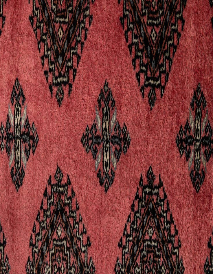 Detail image of  4' 2 x 6' 2  Hand Knotted Torkaman Persian Wool Rug