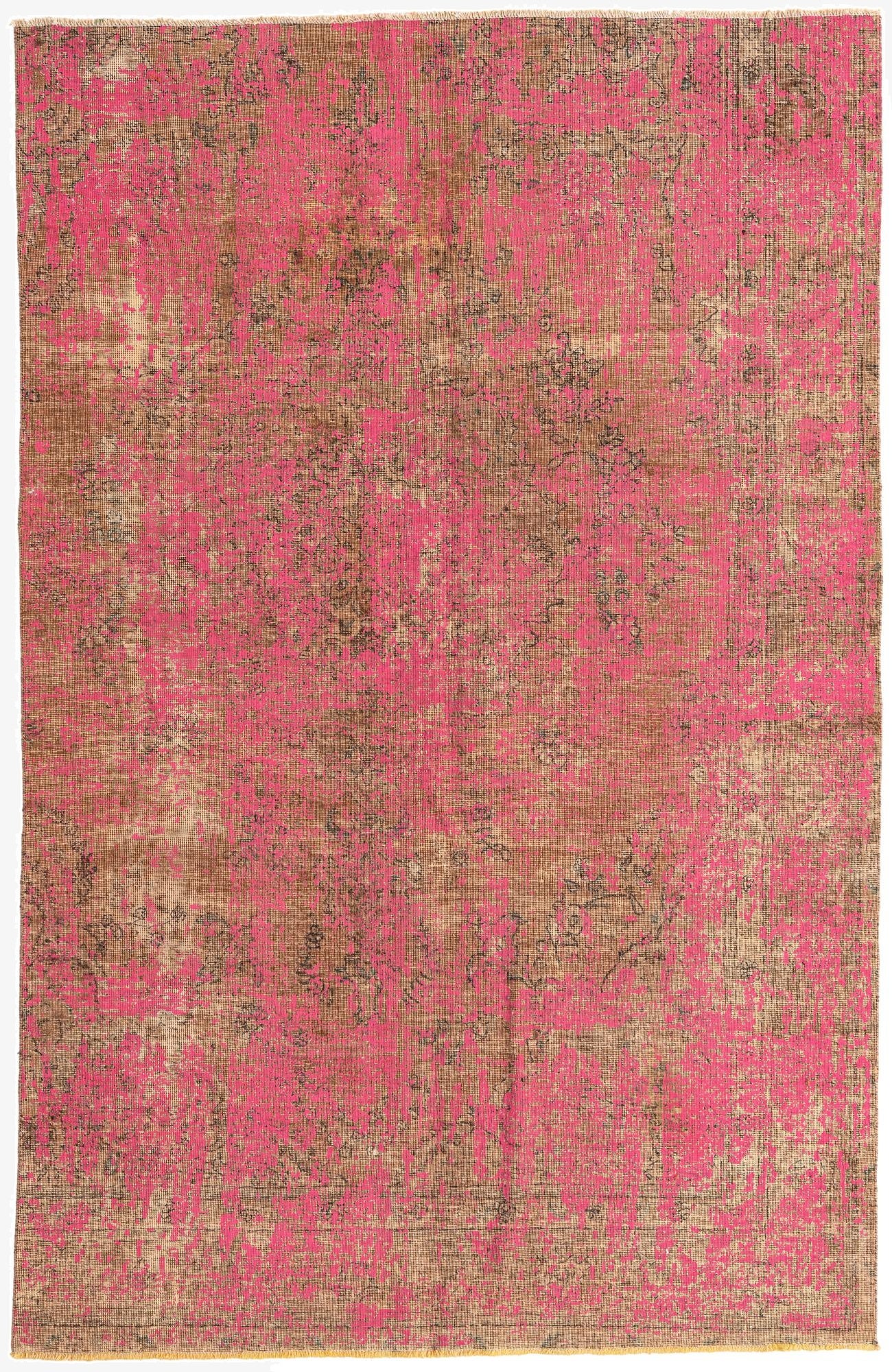  5' 9 x 9'  Hand Knotted Ultra Vintage Persian Wool Rug