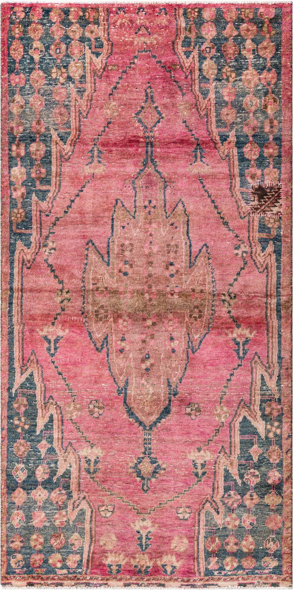  3' 7 x 7' 1  Hand Knotted Ultra Vintage Persian Wool Rug