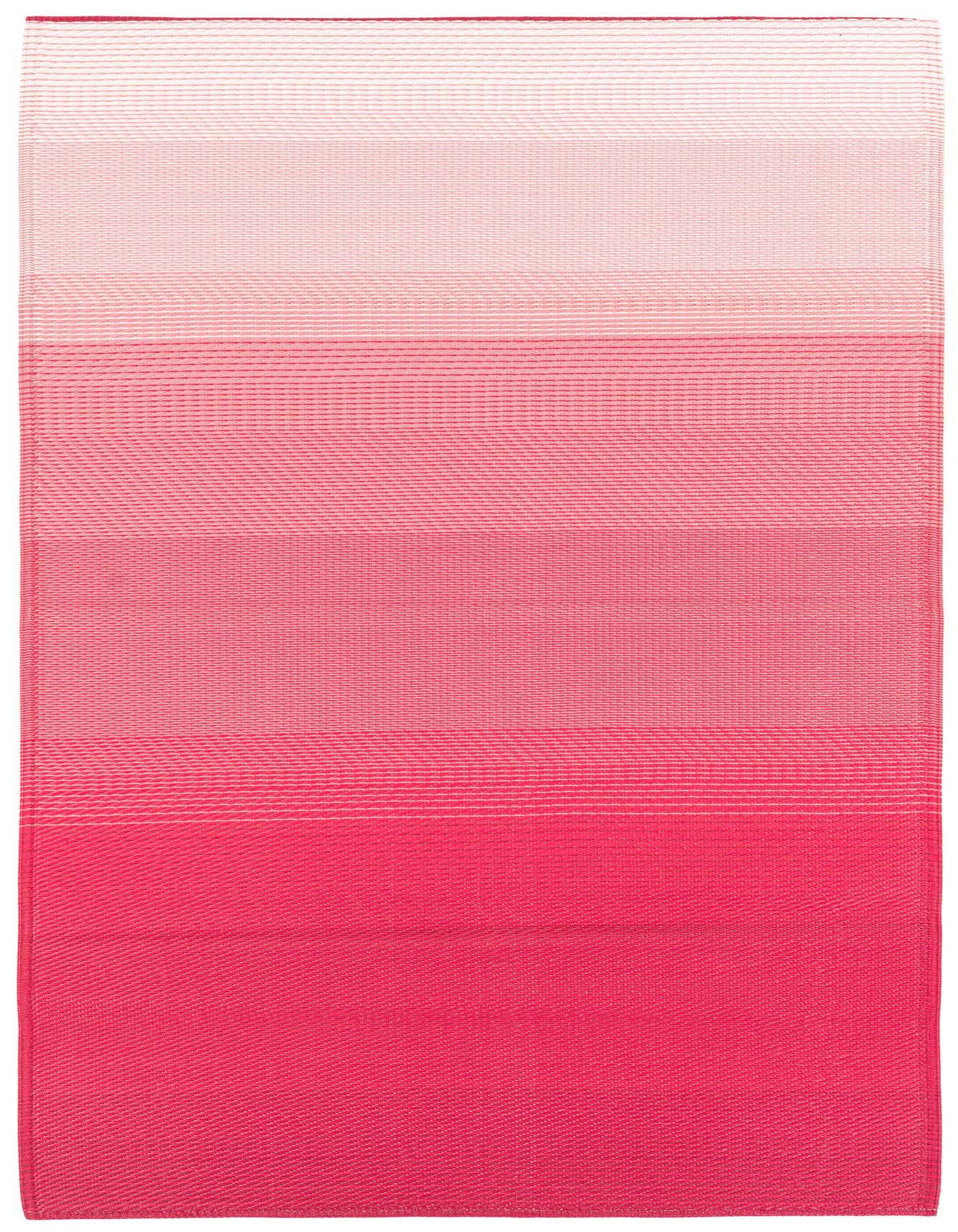 A 4x6 rectangular indoor/outdoor rug featuring a modern pink ombre design, transitioning from light to dark pink.