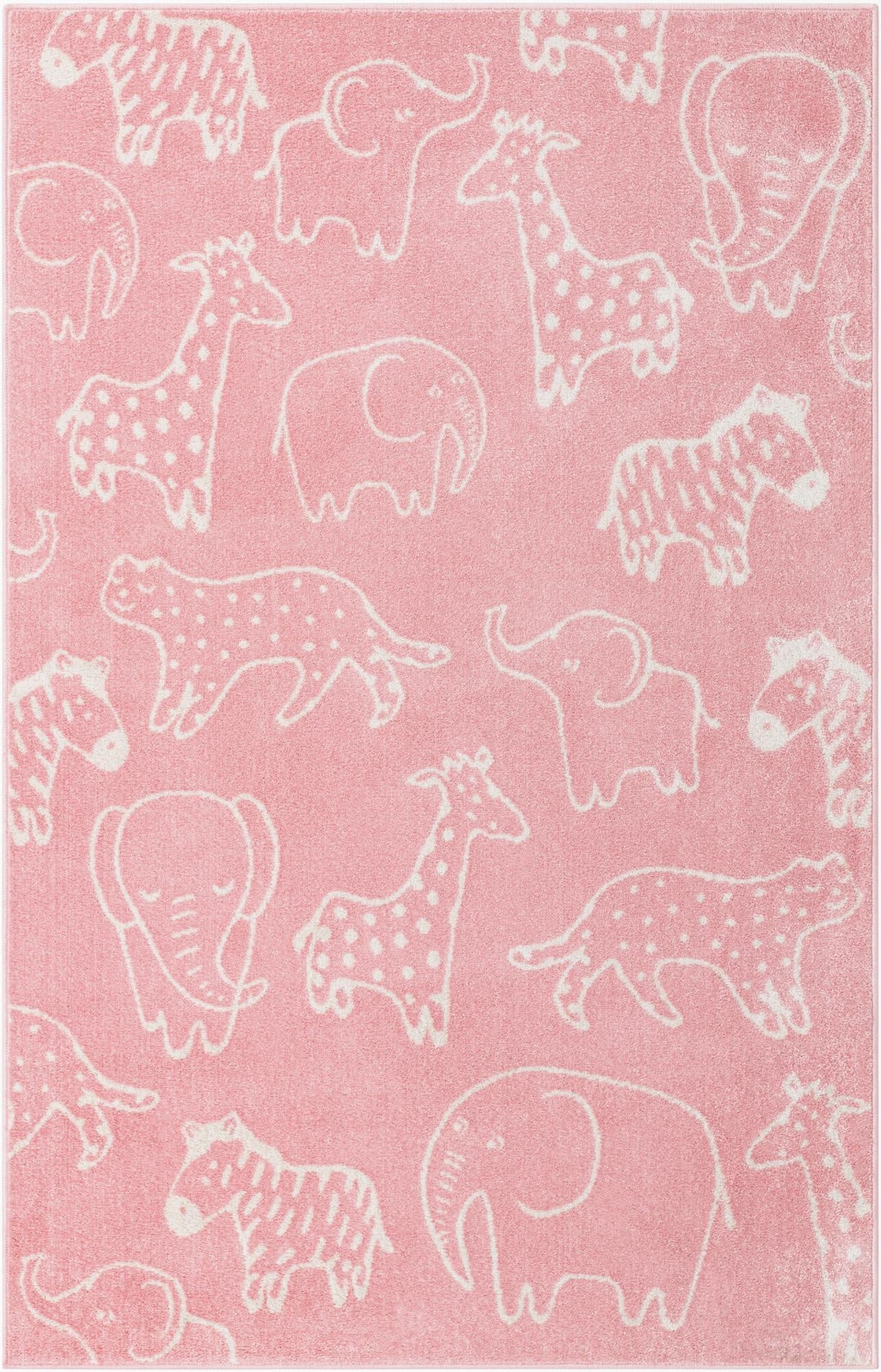  5' 3 x 8' Animals Whimsy Kids Rug