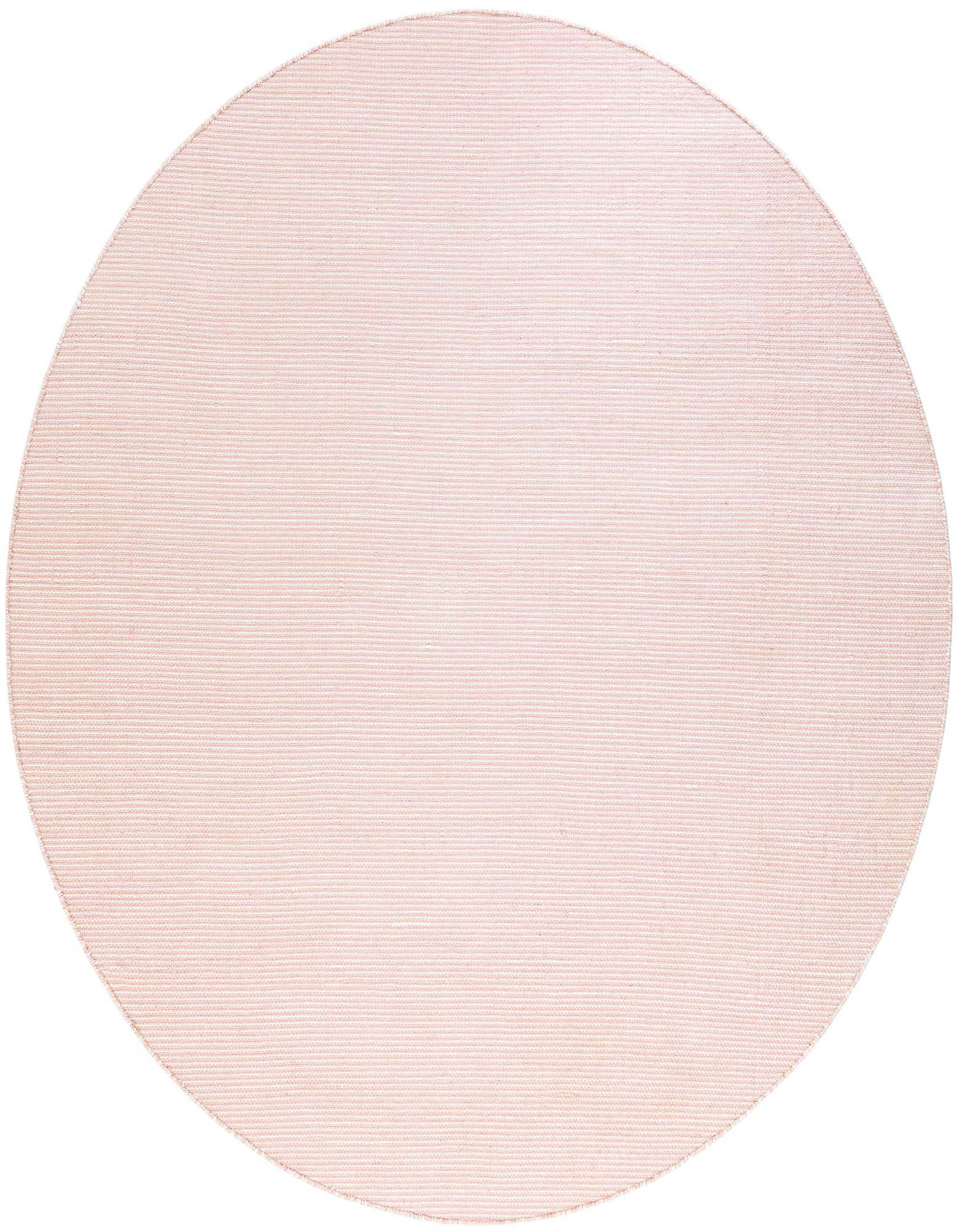 A 7' 10 round Jill Zarin Palm Springs Outdoor rug in a soft Pink Roses color, featuring a modern flatweave texture.