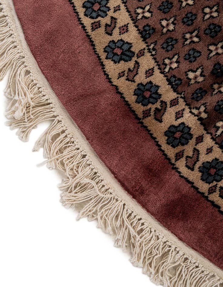 Detail image of  5' 11 x 6'  Hand Knotted Bokhara Oriental Wool Round Rug