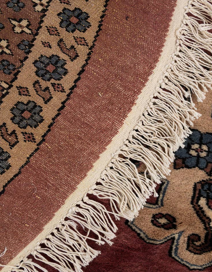 Detail image of  5' 11 x 6'  Hand Knotted Bokhara Oriental Wool Round Rug