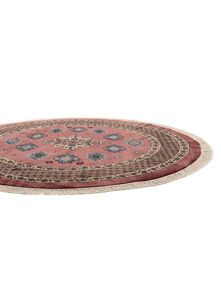 Detail image of  5' 11 x 6'  Hand Knotted Bokhara Oriental Wool Round Rug