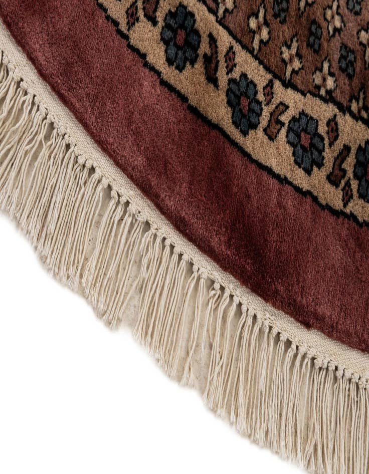 Detail image of  5' 11 x 6'  Hand Knotted Bokhara Oriental Wool Round Rug