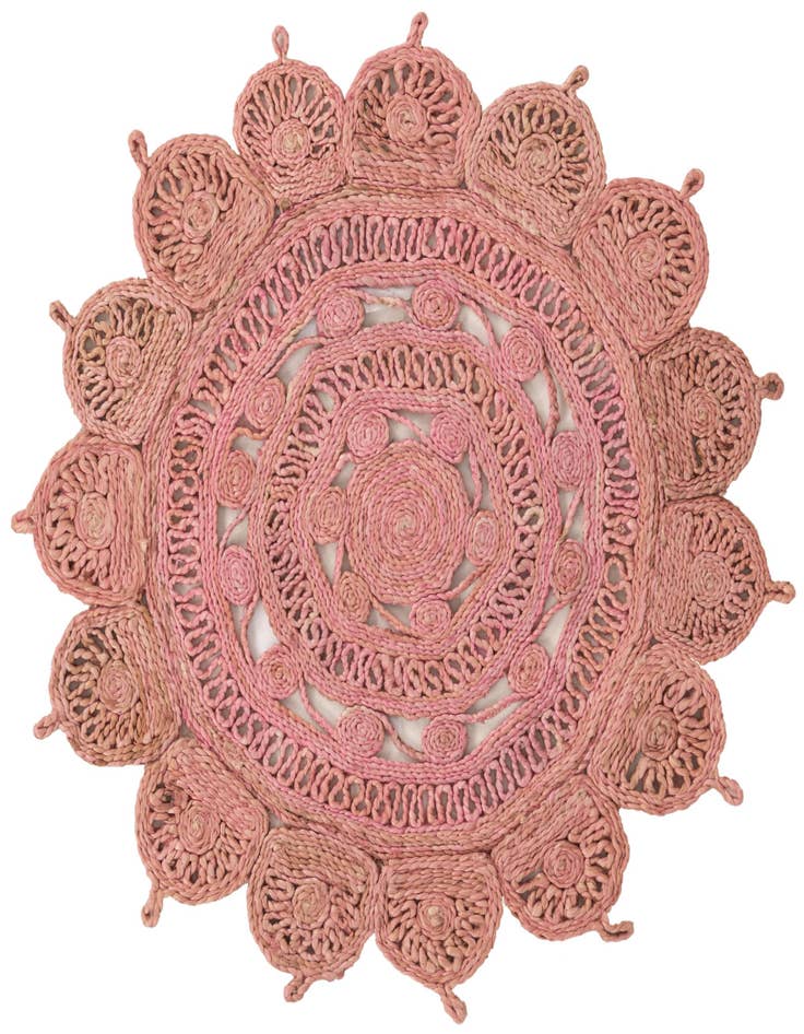 Detail image of  3' 1 x 3' 1  Hand Braided Jute Round Rug