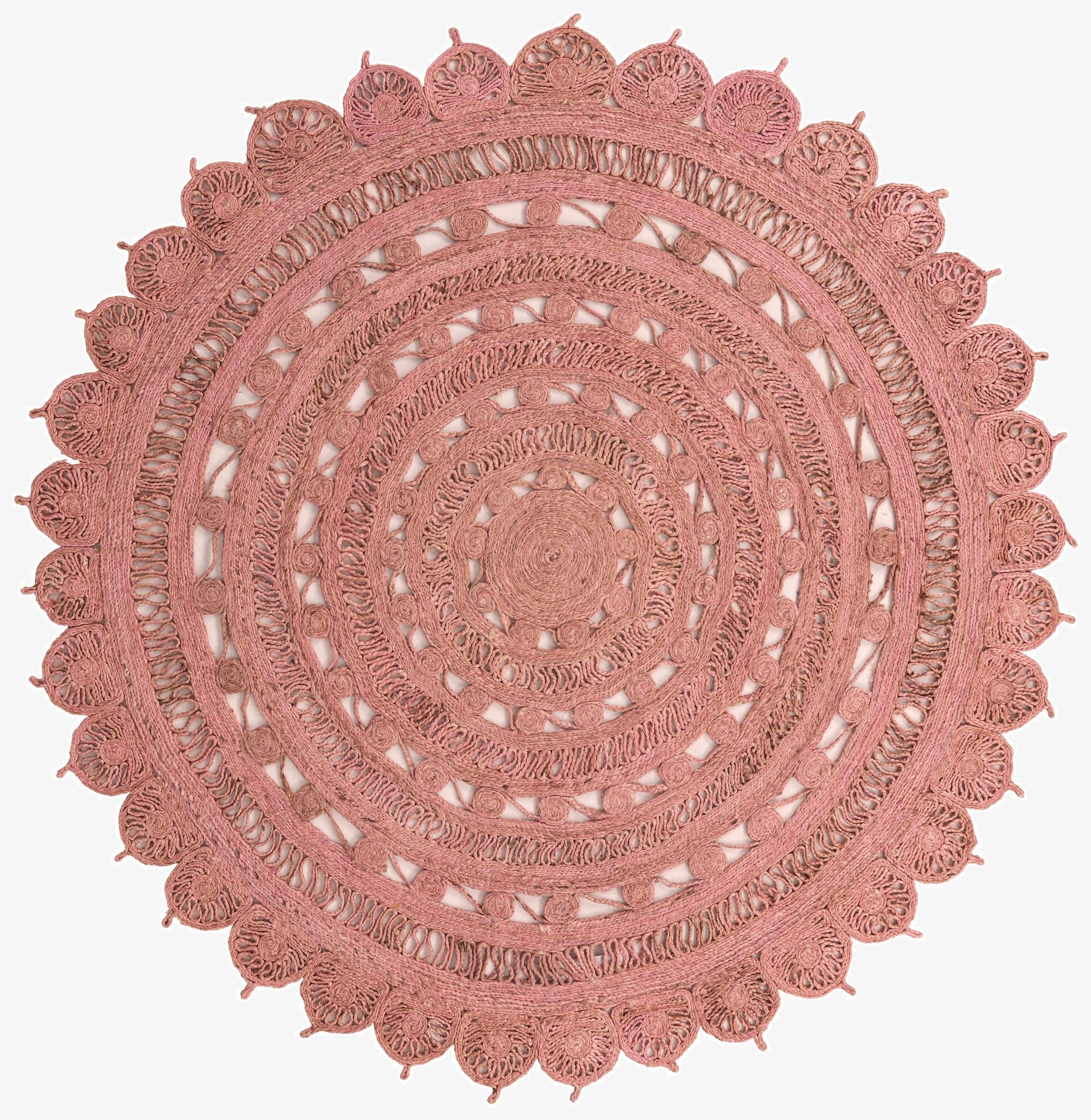  7' 10 x 7' 10  Hand Braided Jute Round Rug