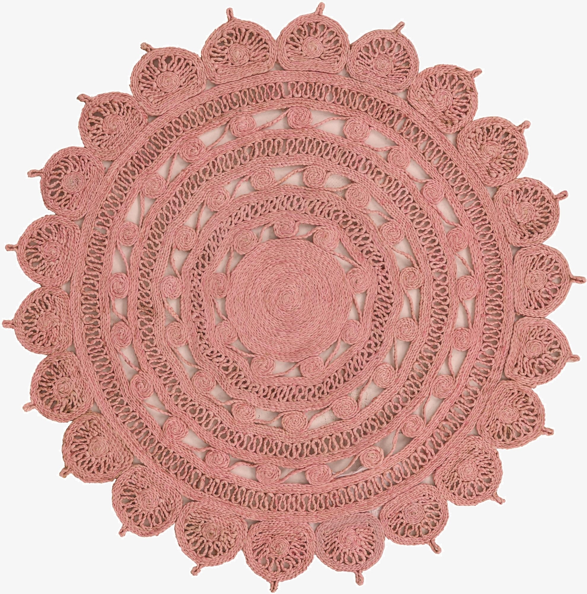  5' 1 x 5' 1  Hand Braided Jute Round Rug