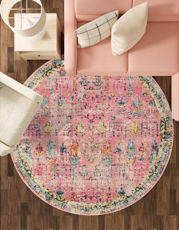 Detail image of  4' x 4'  Washable El Paso Round Rug