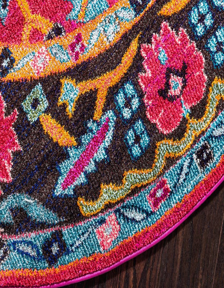 Detail image of  6' x 6'  Washable Fleur Round Rug
