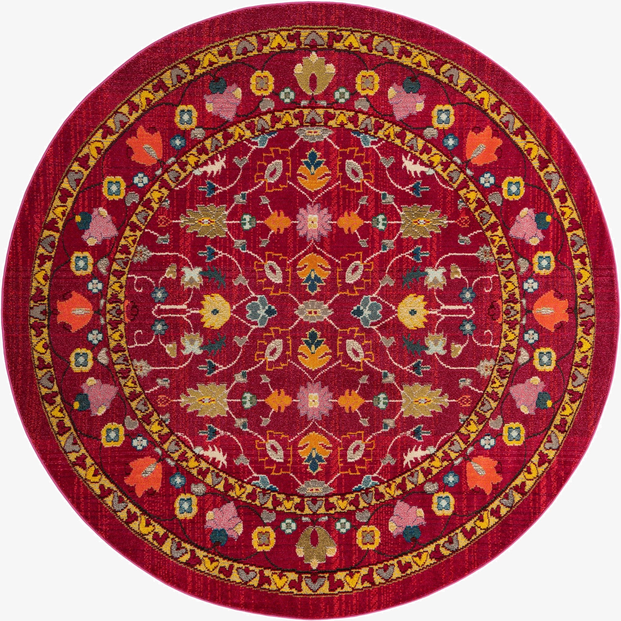  8' x 8'  Washable Fleur Round Rug