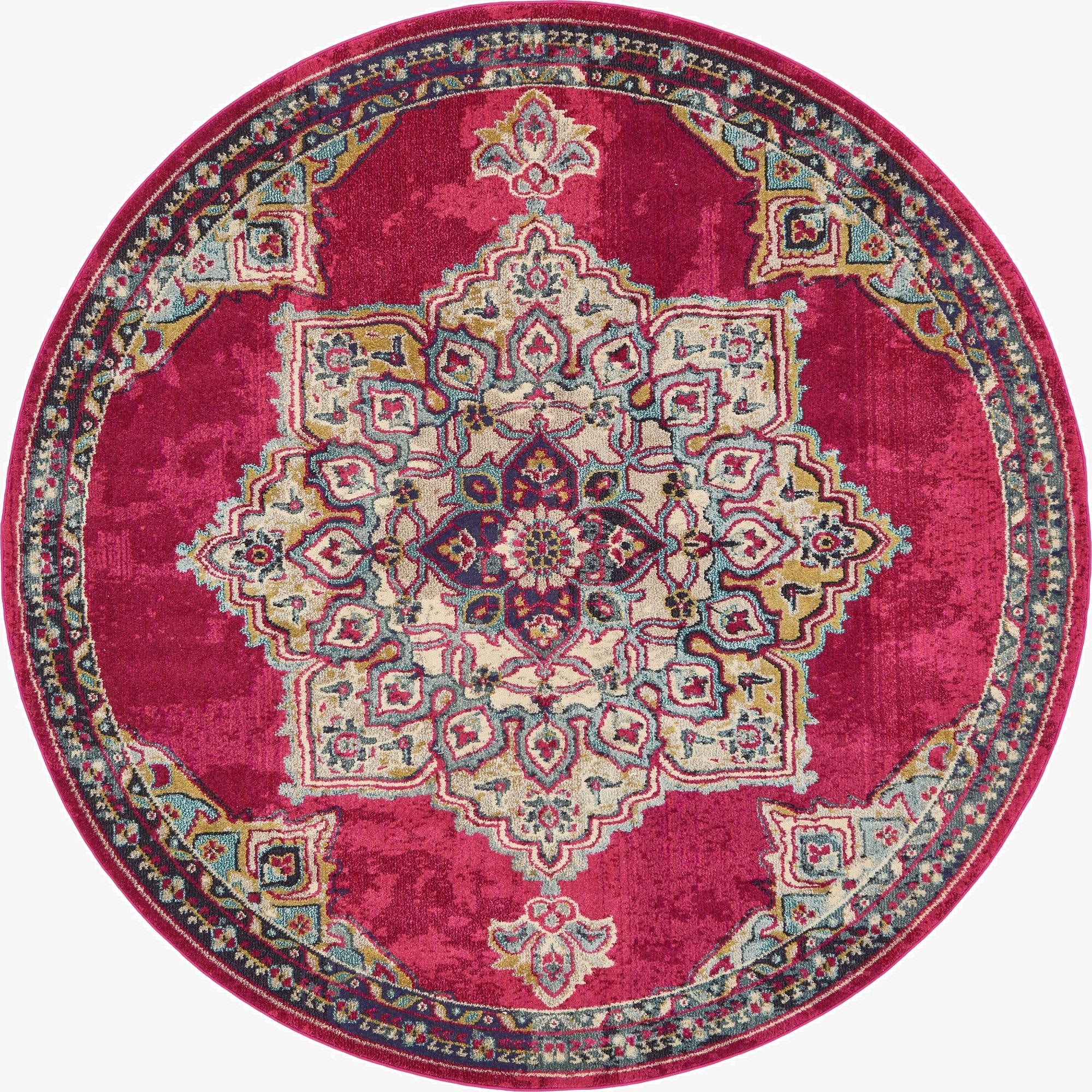  8' x 8'  Washable Fleur Round Rug