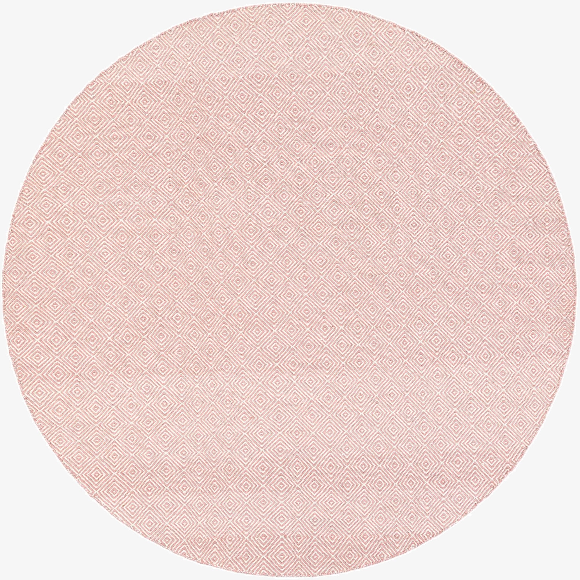  7' 10 x 7' 10  Hand Woven Geo Trellis Flatweave Round Rug