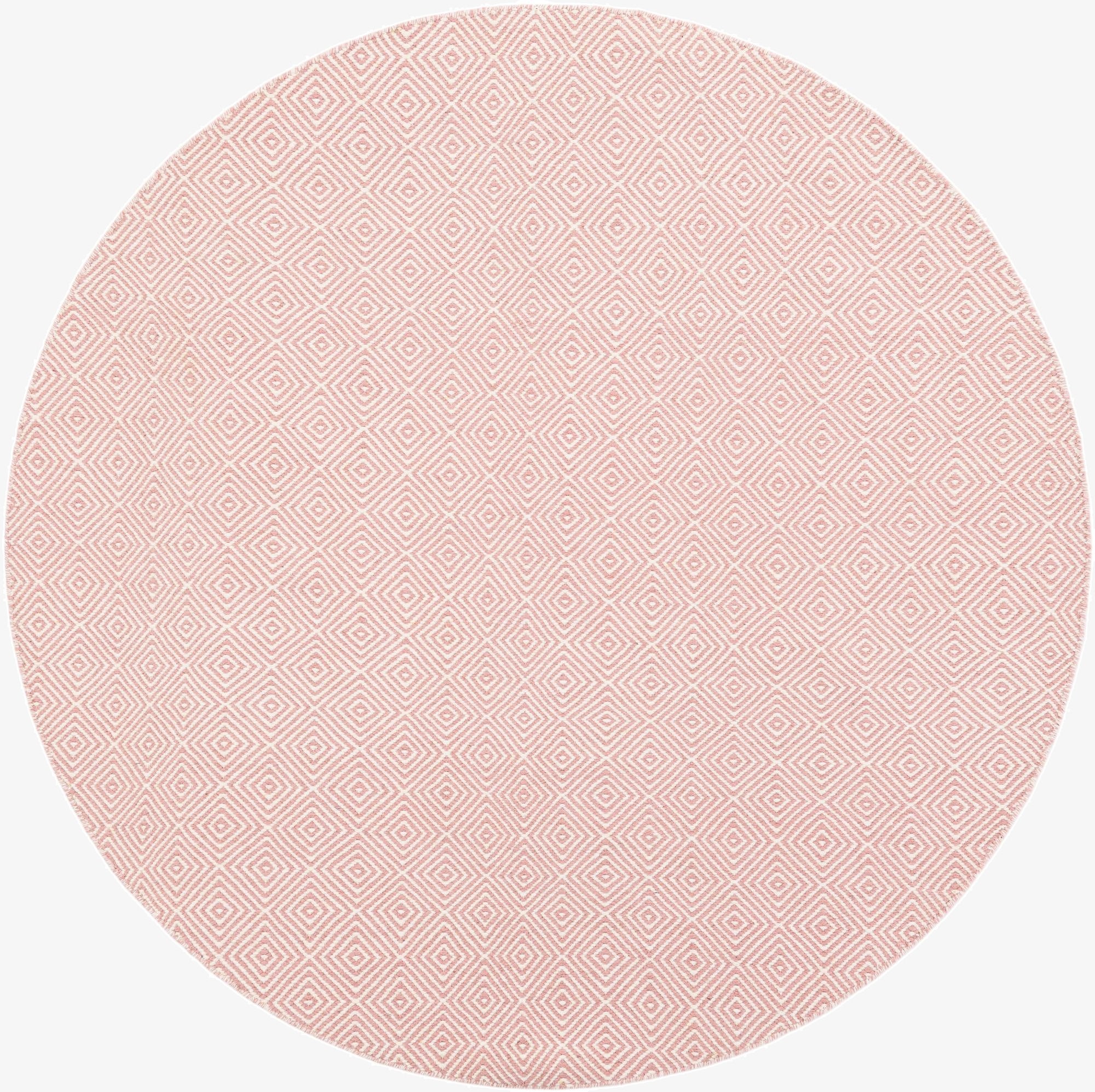  6' 1 x 6' 1  Hand Woven Geo Trellis Flatweave Round Rug