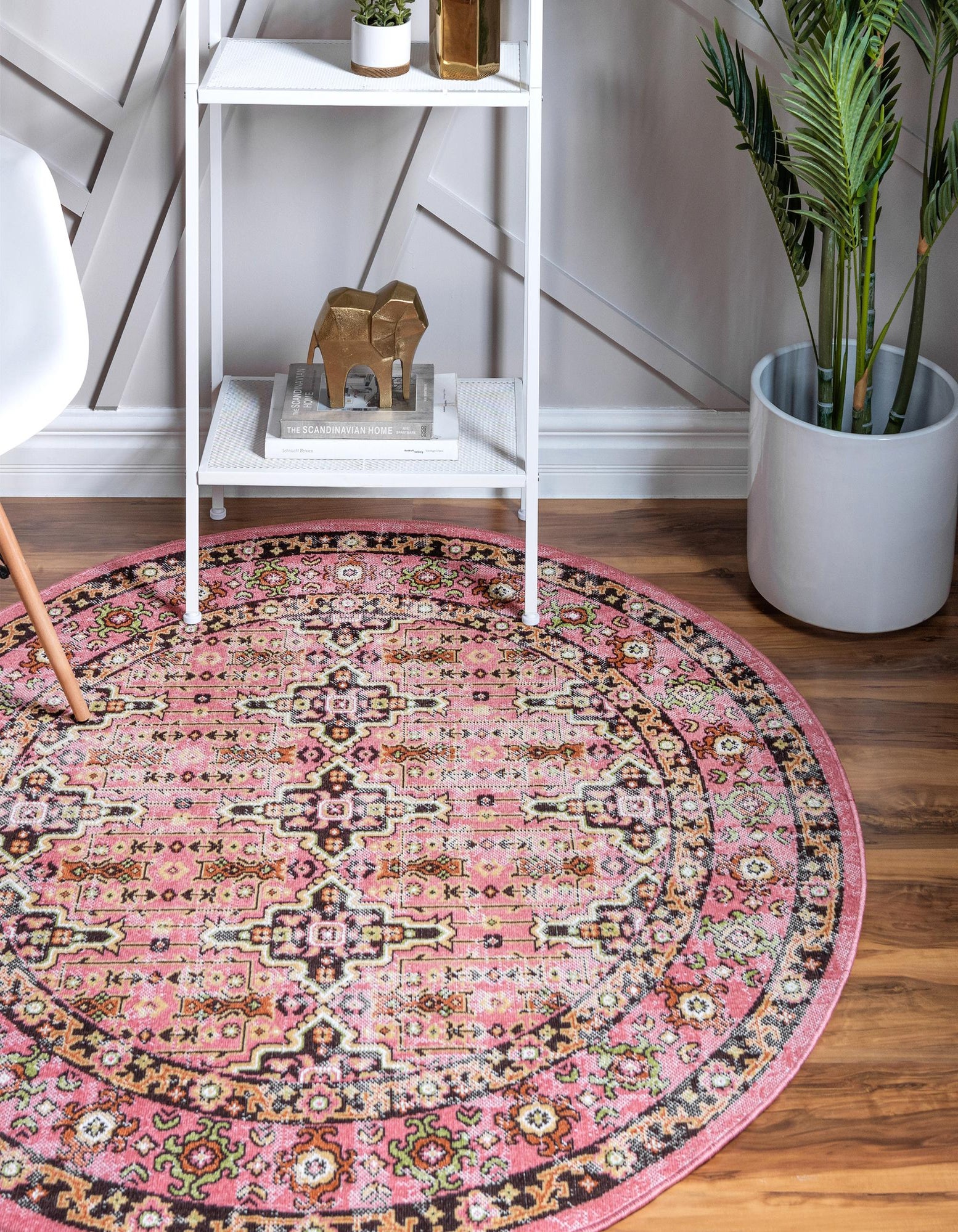 Pink 5' 3 x 5' 3 Lucerne Round Rug | Rugs.com