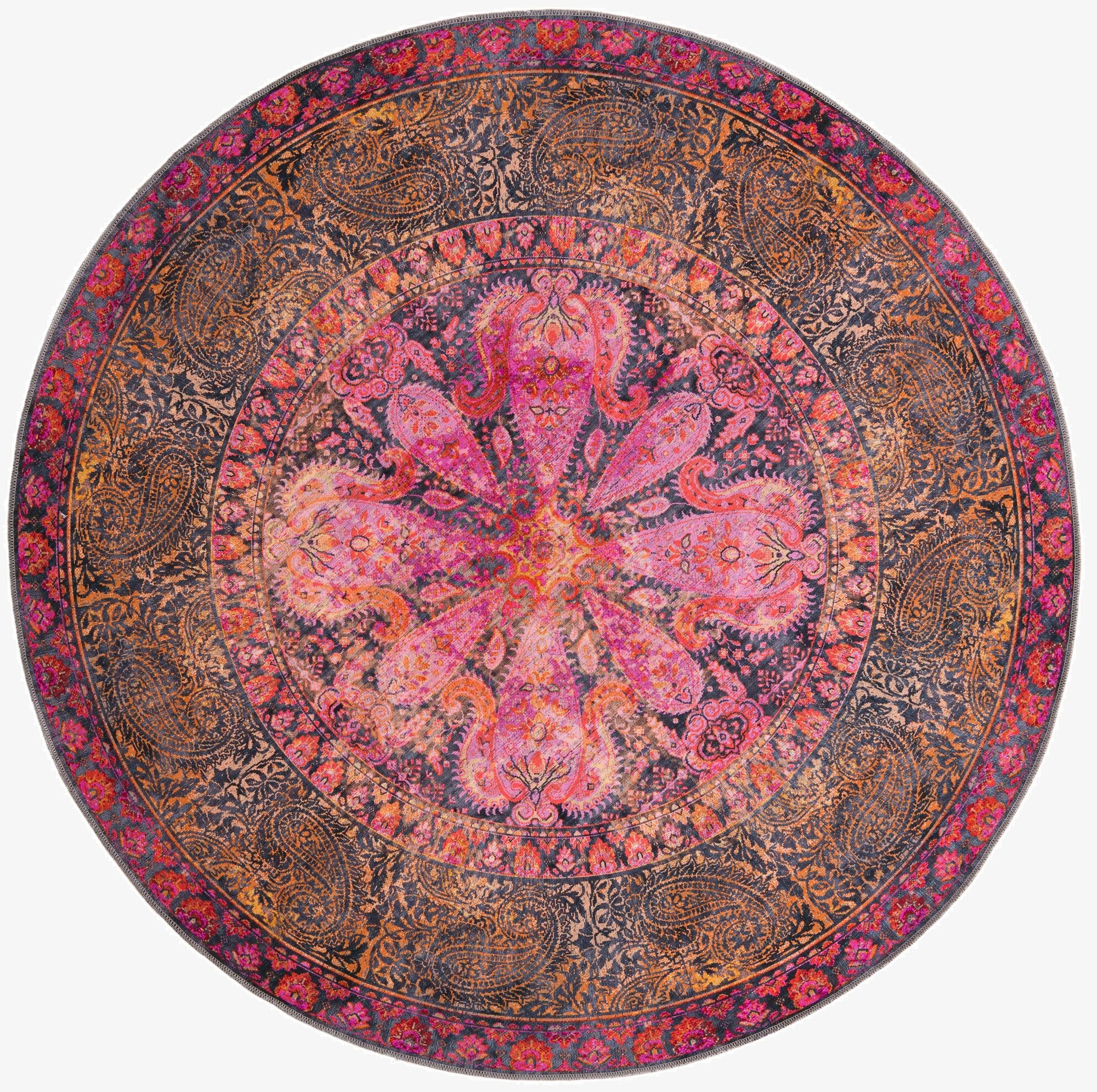  7' 3 x 7' 3  Washable Mangata Round Rug
