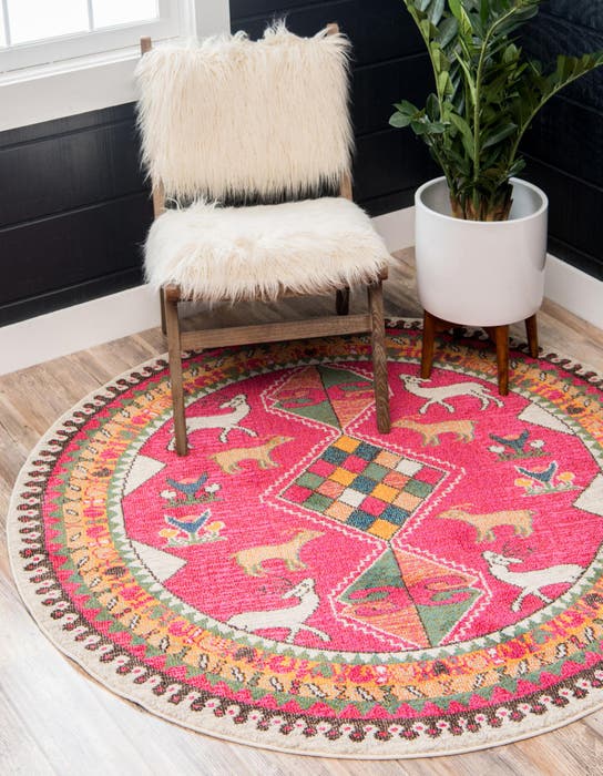 Multicolor 6' x 6' Mesa Round Rug | Rugs.com