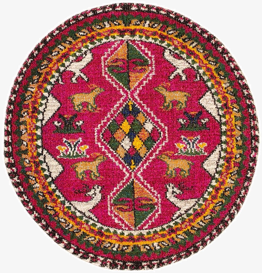  3' 3 x 3' 3  Washable Mesa Round Rug