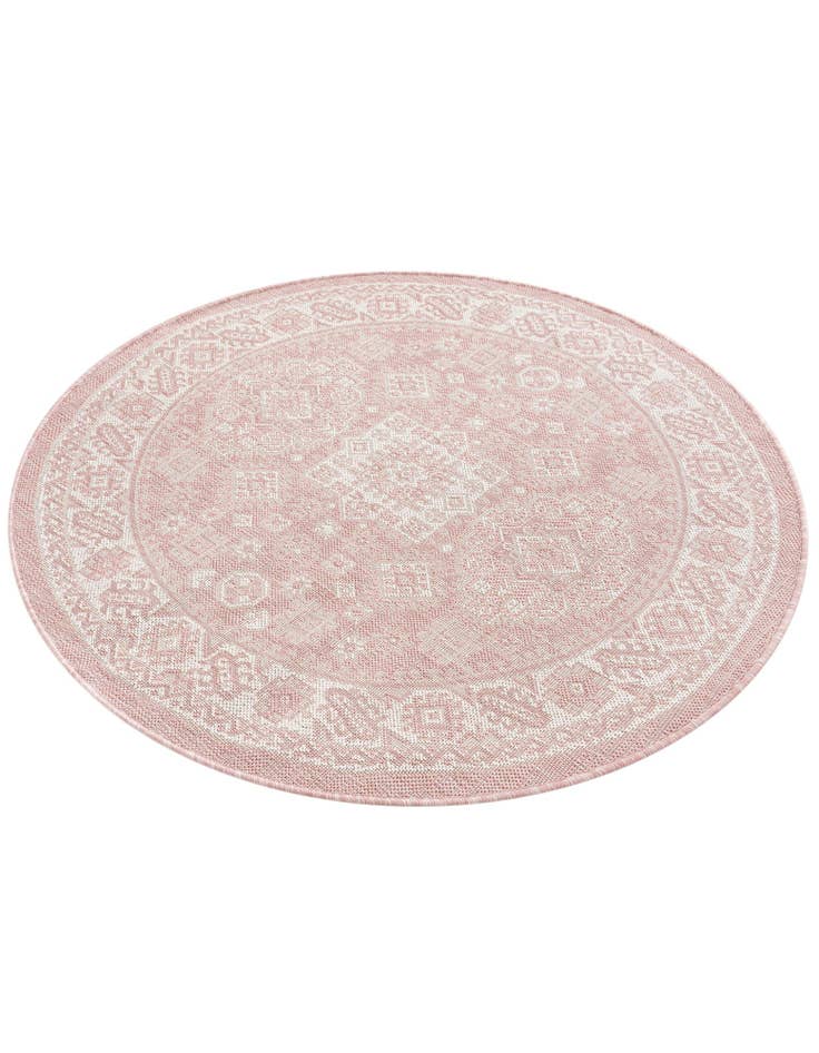 Detail image of  4' x 4'  Washable Aztec Indoor / Outdoor Round Rug