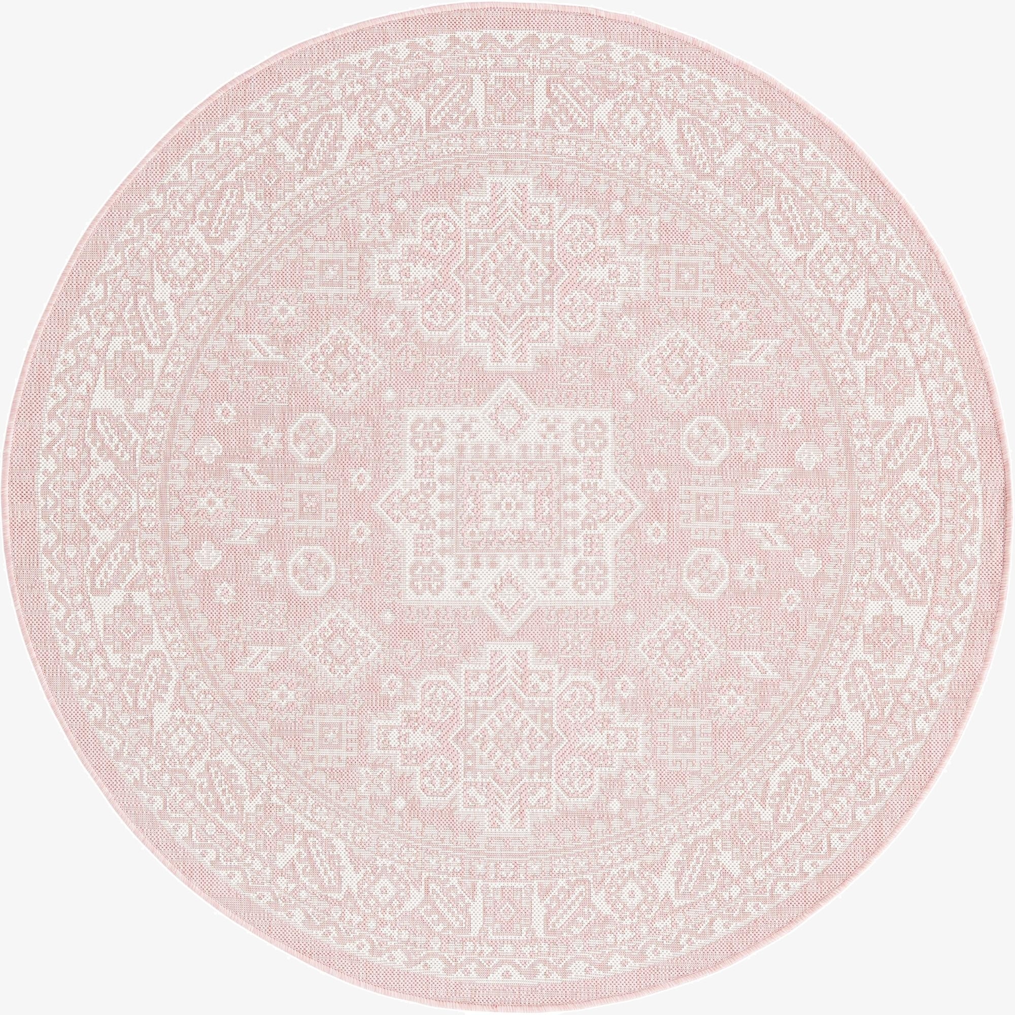 Primary image  5' 3 x 5' 3  Washable Aztec Indoor / Outdoor Round Rug