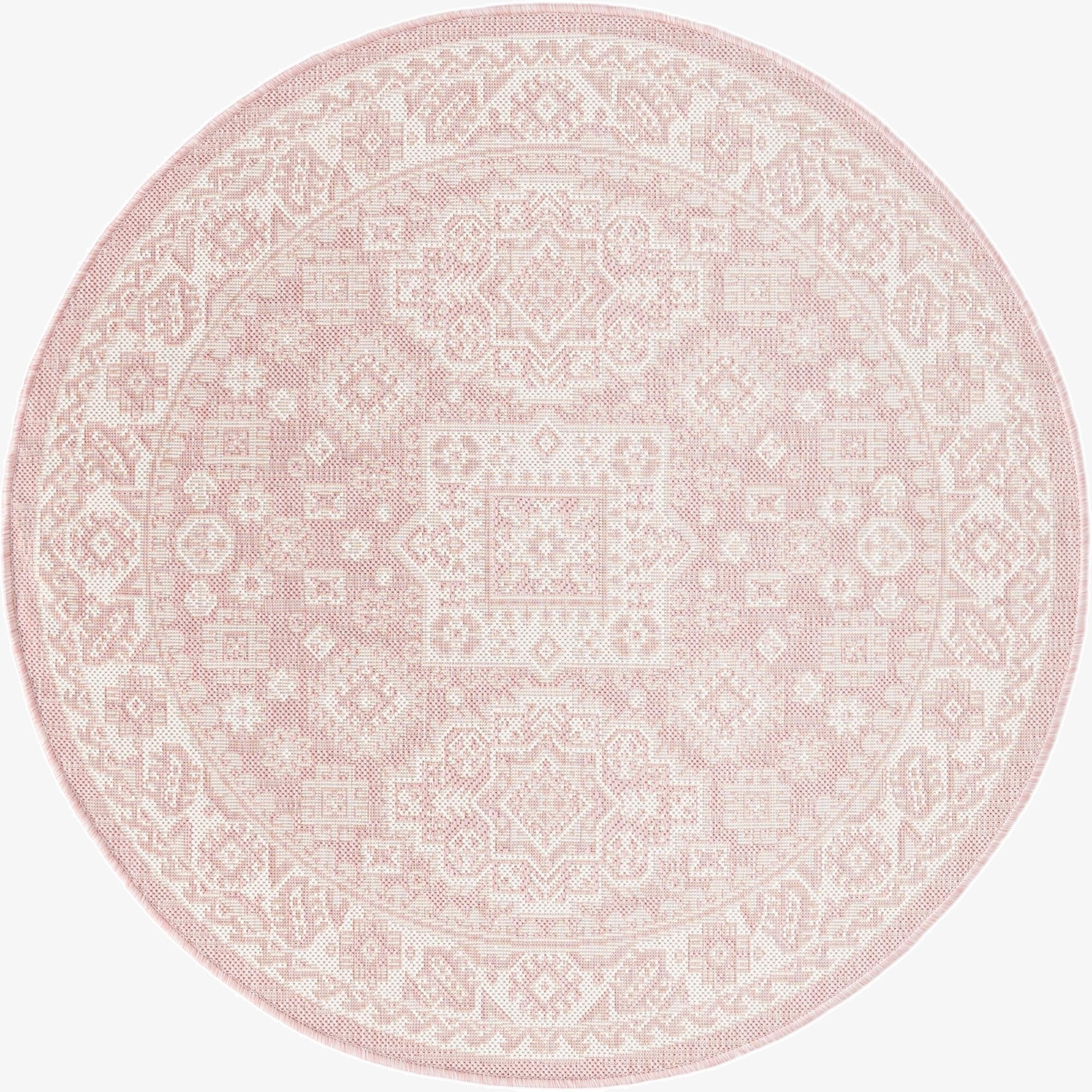 Primary image  4' x 4'  Washable Aztec Indoor / Outdoor Round Rug