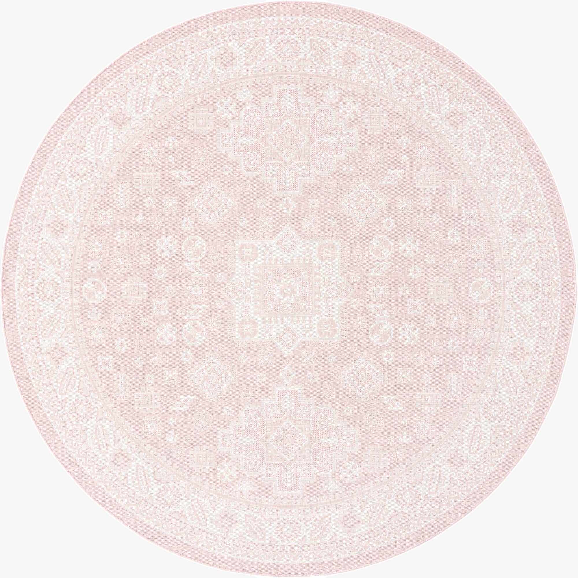  10' x 10'  Washable Aztec Indoor / Outdoor Round Rug