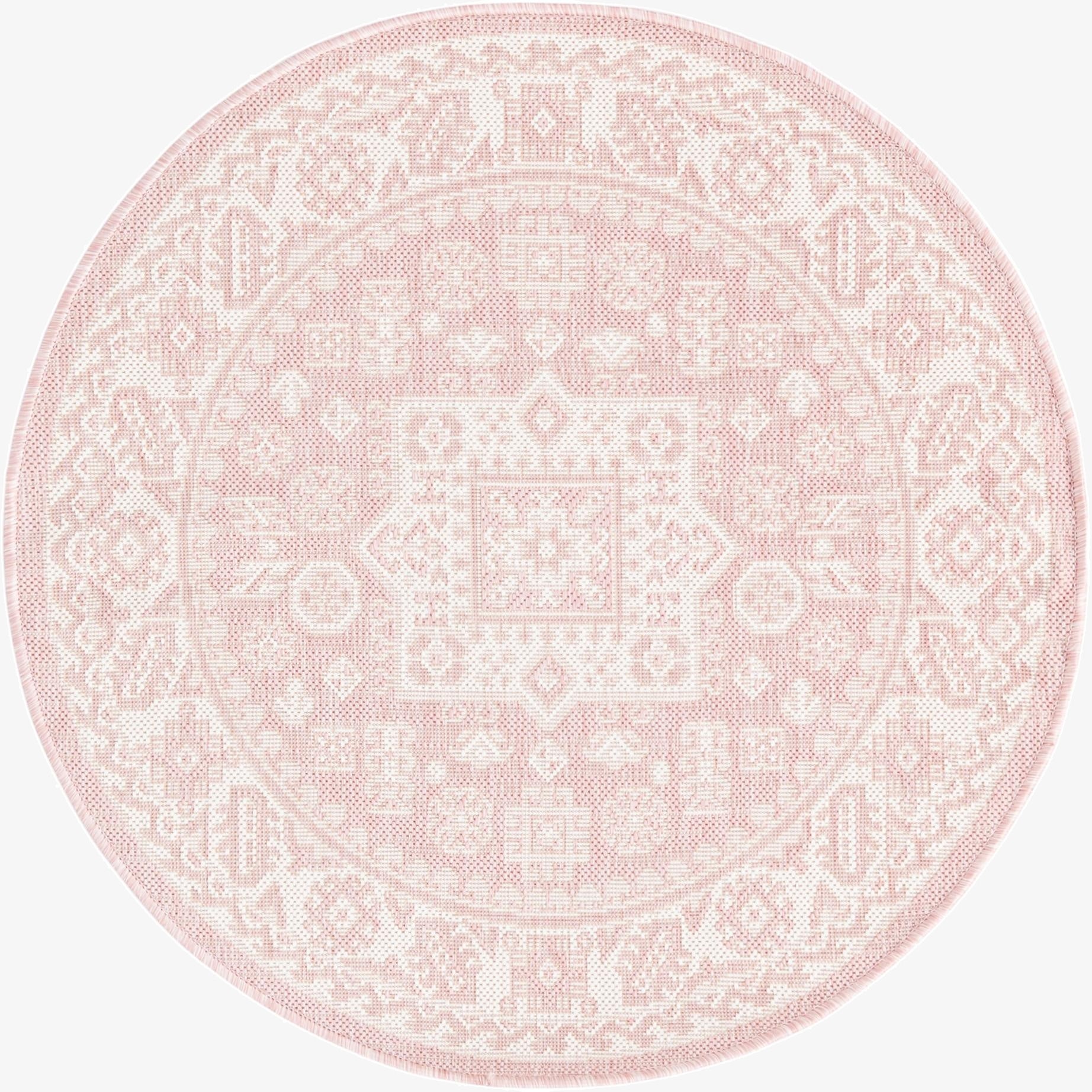 Primary image  3' x 3'  Washable Aztec Indoor / Outdoor Round Rug