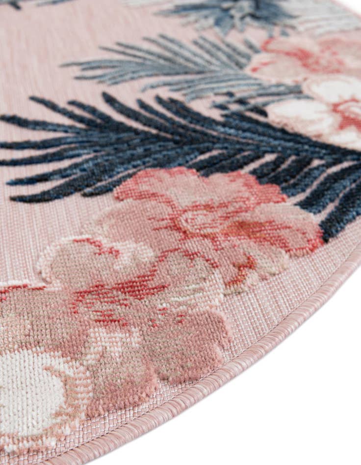 Detail image of  8' 2 x 8' 2  Washable Botanical Indoor / Outdoor Round Rug