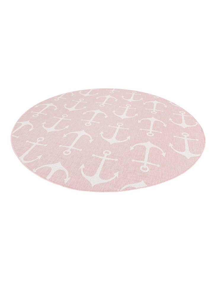 Detail image of  7' 10 x 7' 10  Washable Coastal Indoor / Outdoor Round Rug