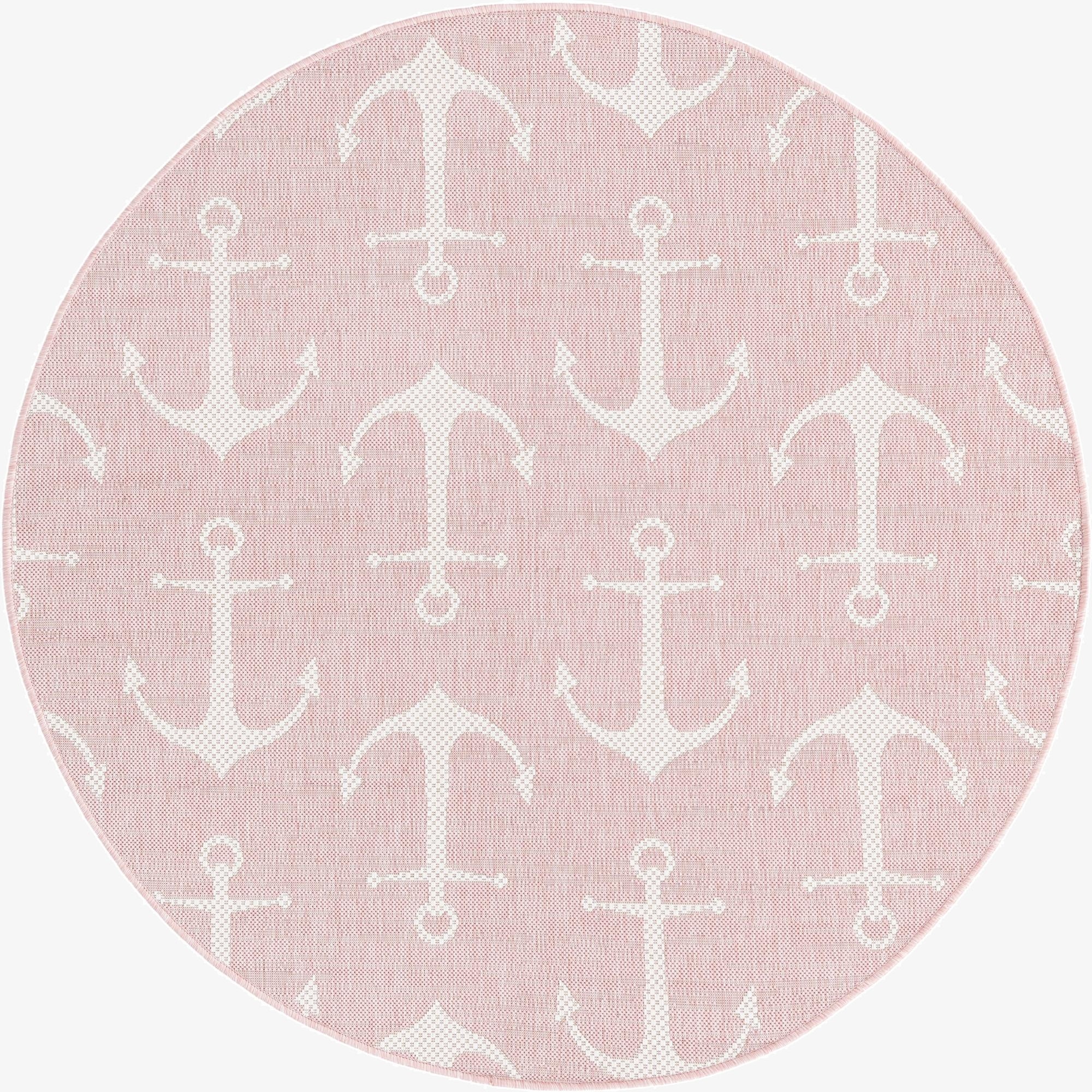  5' 3 x 5' 3  Washable Coastal Indoor / Outdoor Round Rug