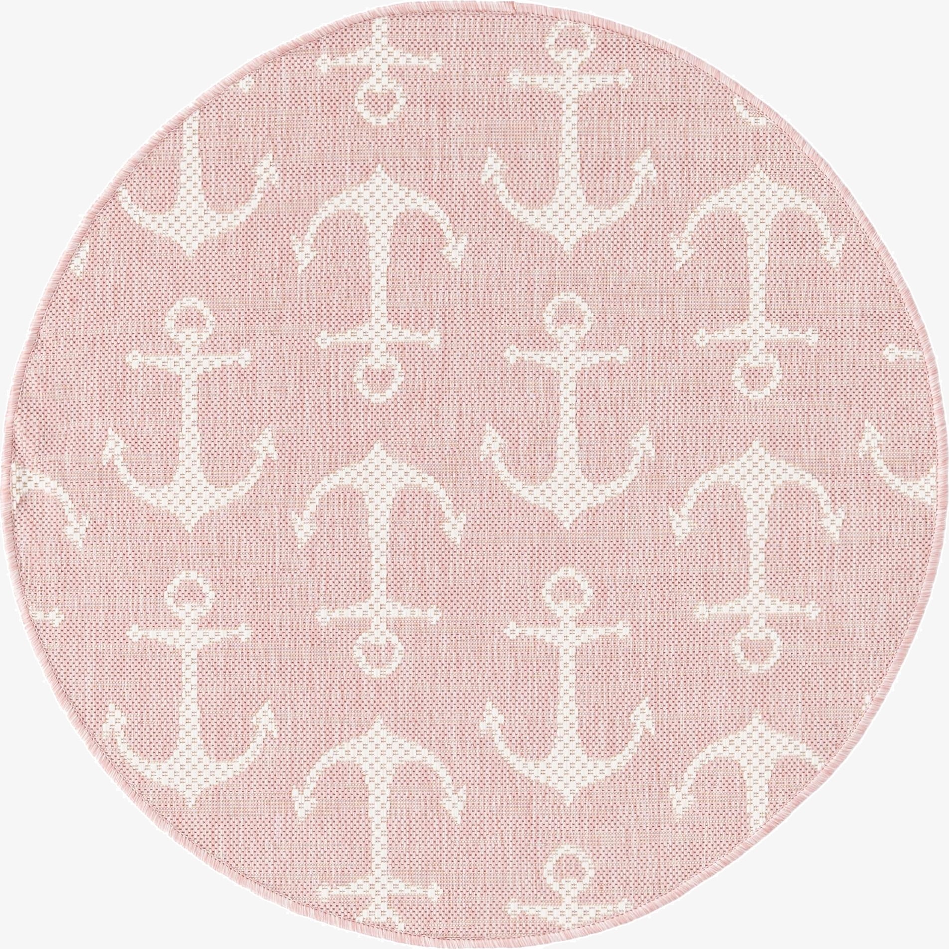  3' x 3'  Washable Coastal Indoor / Outdoor Round Rug