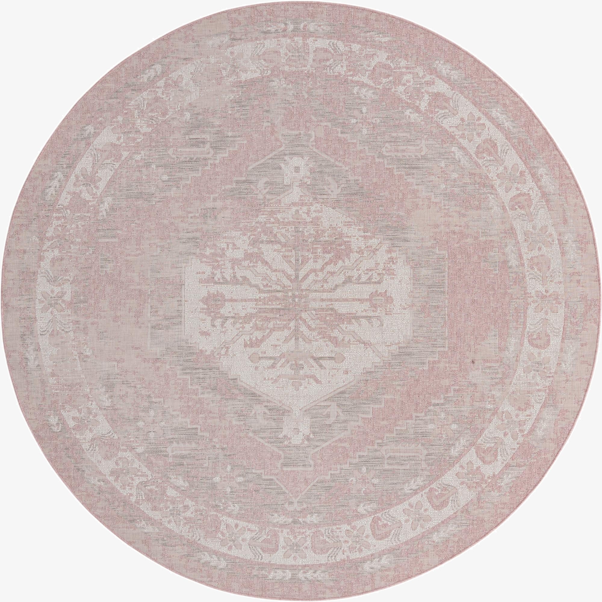  13' x 13'  Washable Traditional Indoor / Outdoor Round Rug