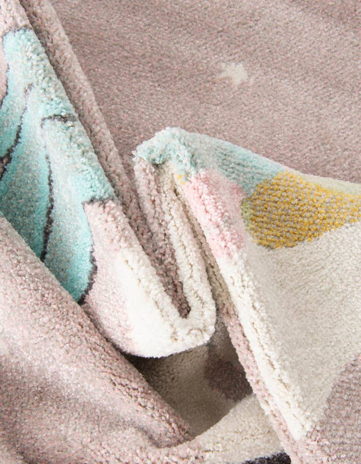 Detail image of  5' 3 x 5' 3 Unicorn Whimsy Kids Round Rug