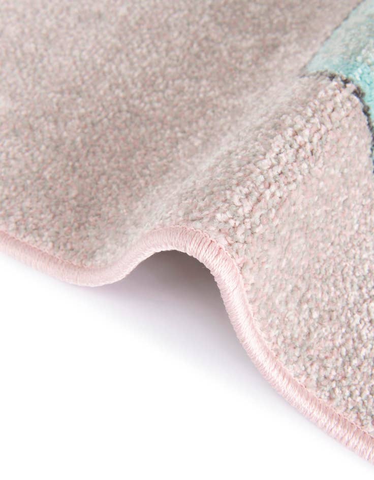 Detail image of  5' 3 x 5' 3 Unicorn Whimsy Kids Round Rug