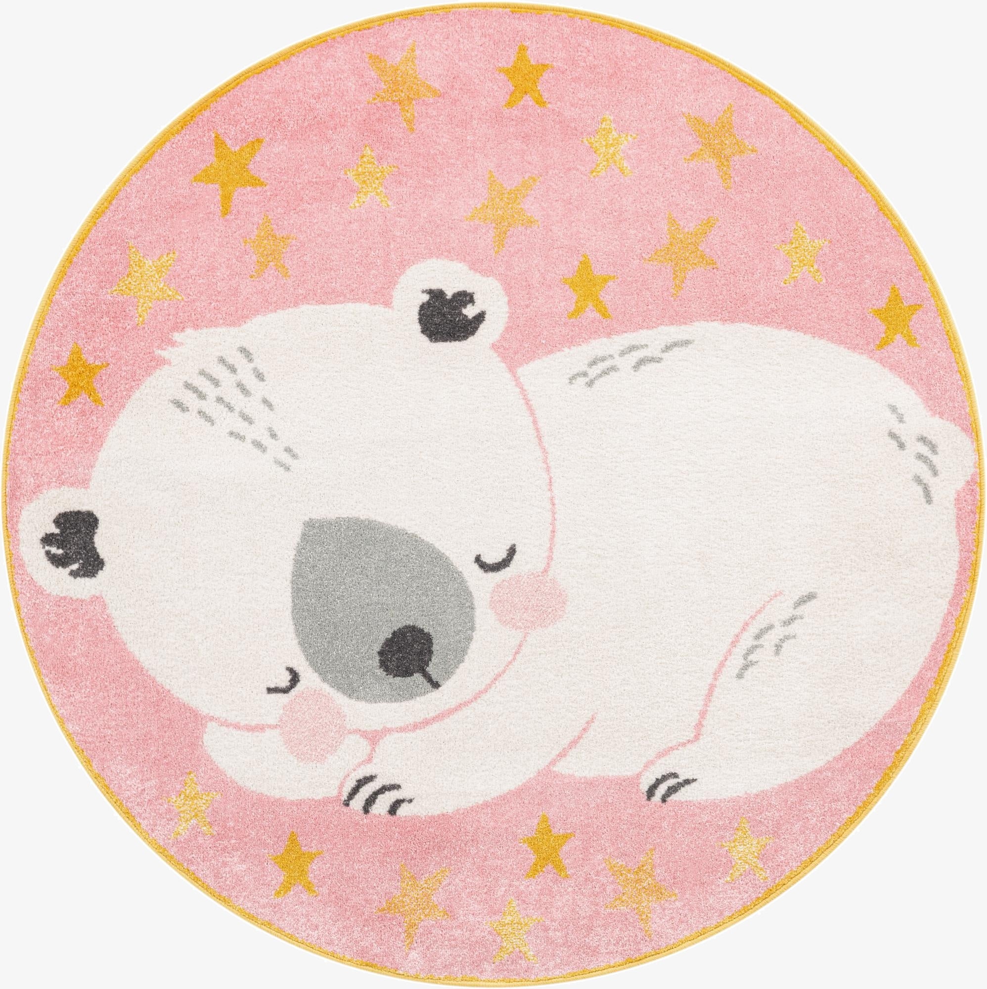  5' 3 x 5' 3 Bear Whimsy Kids Round Rug