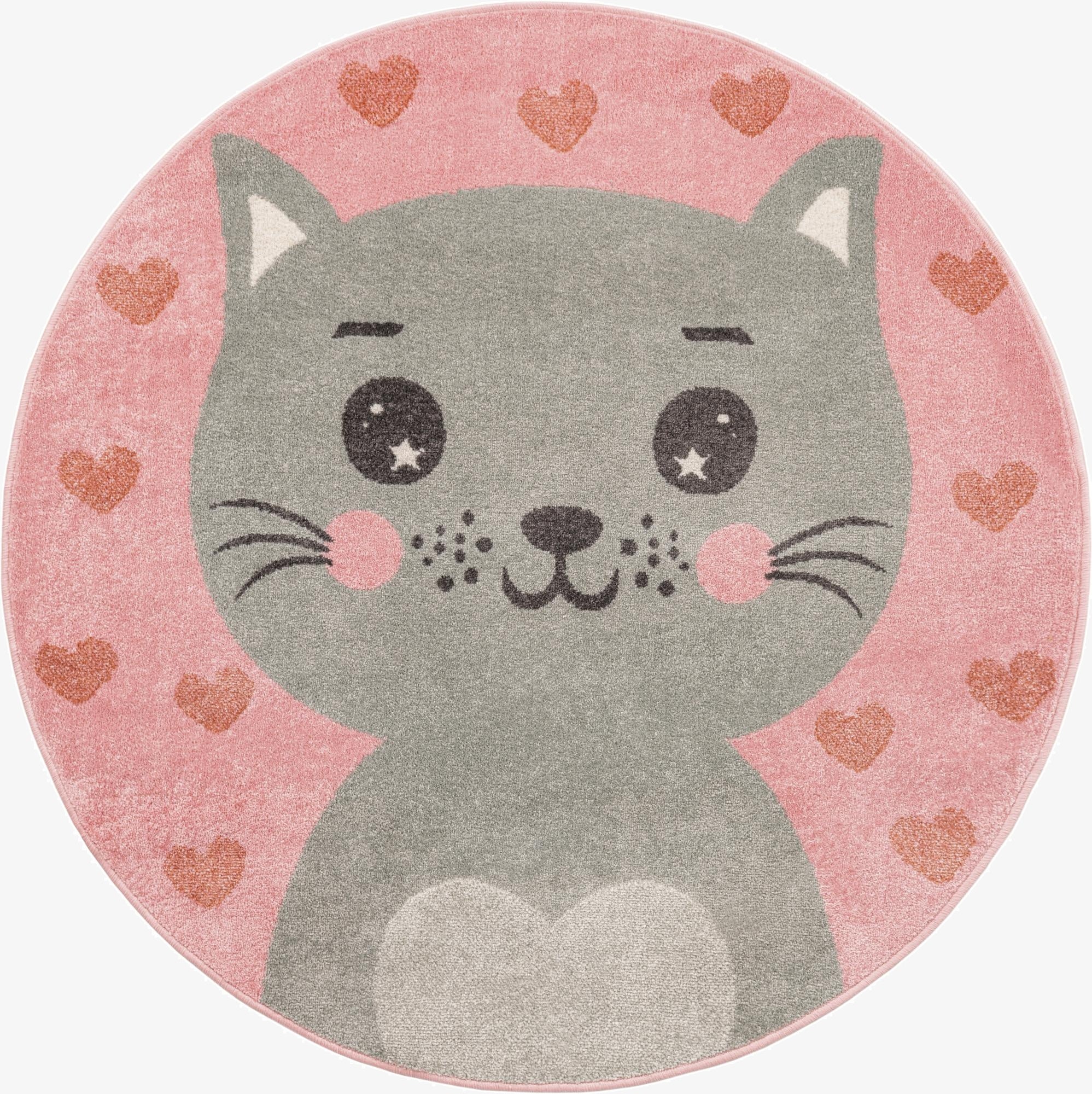 Primary image  5' 3 x 5' 3 Cat Whimsy Kids Round Rug