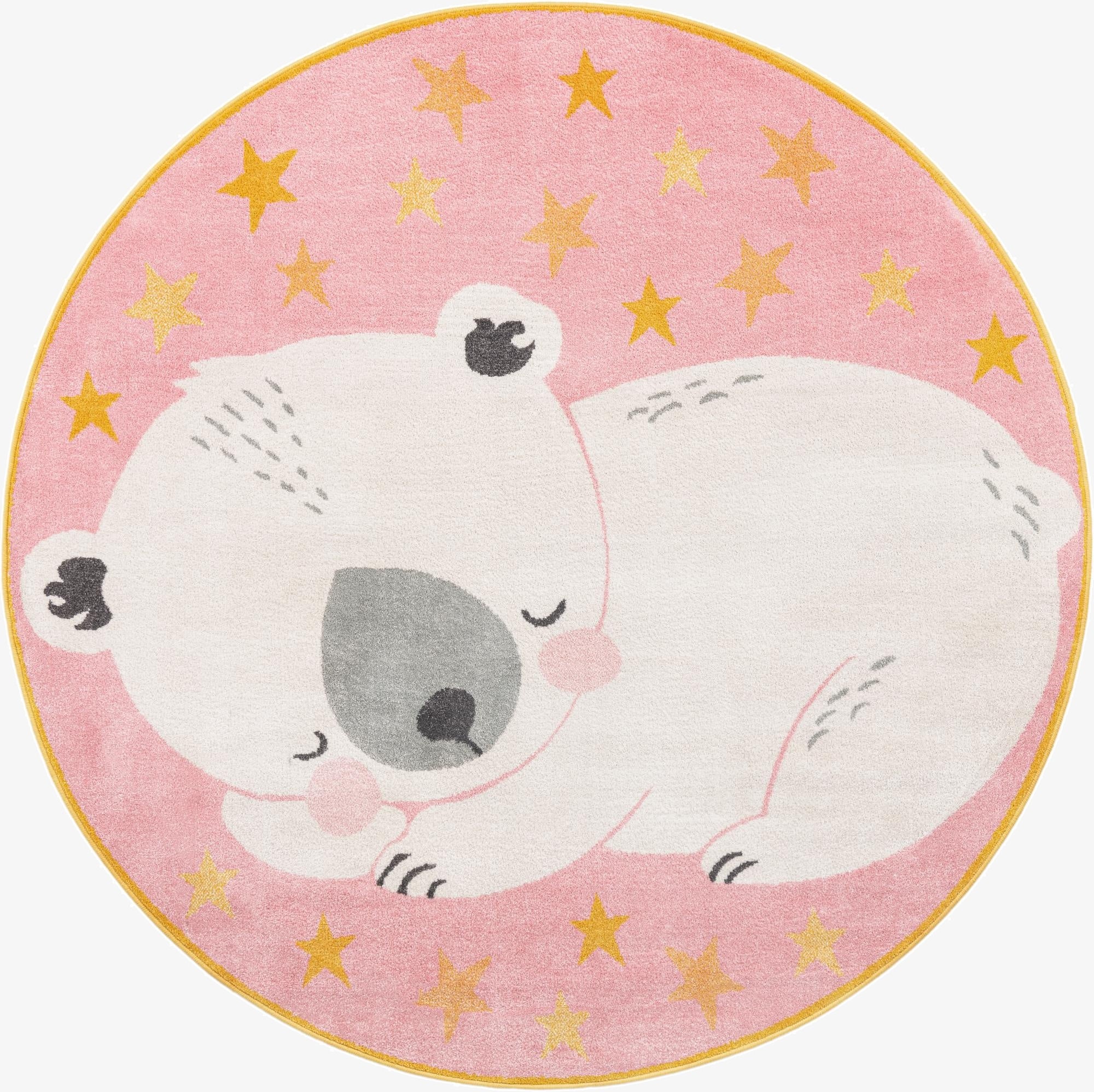  7' 10 x 7' 10 Bear Whimsy Kids Round Rug