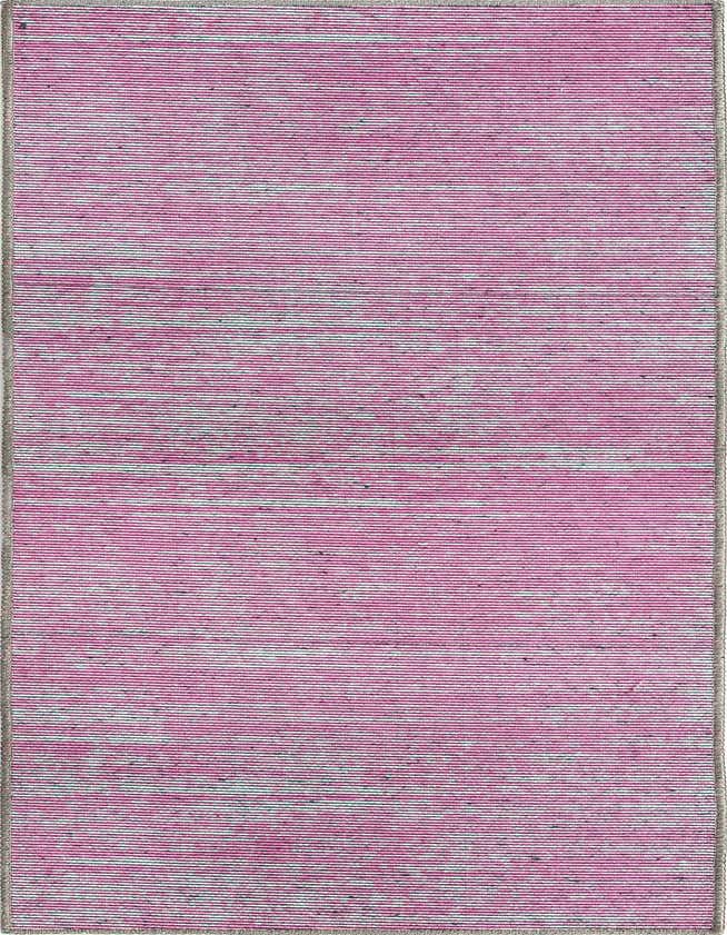 A 6 ft runner rug from the Rugs.com Asha collection, featuring a modern pink and white stripe pattern with a textured flatweave.
