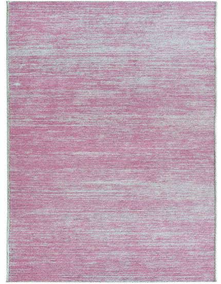 A 12 ft pink runner rug with a modern textured stripe pattern, ideal for a hallway.