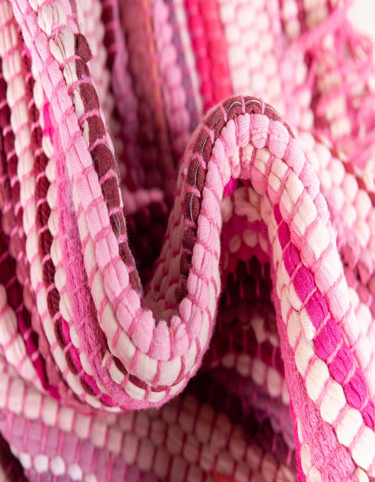 Detail image of  2' 7 x 9' 10  Hand Woven Chindi Cotton Runner Rug