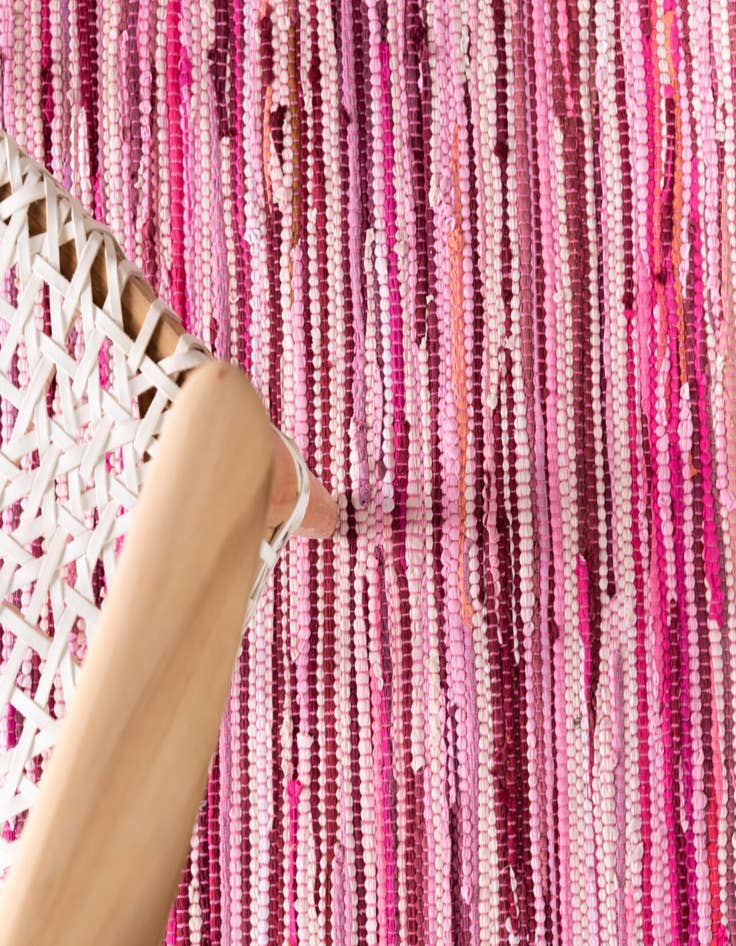 Detail image of  2' 7 x 9' 10  Hand Woven Chindi Cotton Runner Rug