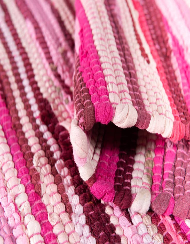 Detail image of  2' 7 x 9' 10  Hand Woven Chindi Cotton Runner Rug