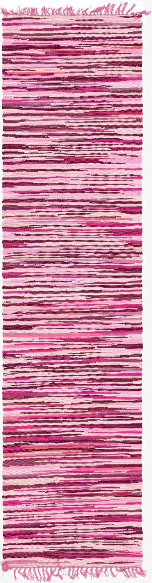  2' 7 x 9' 10  Hand Woven Chindi Cotton Runner Rug