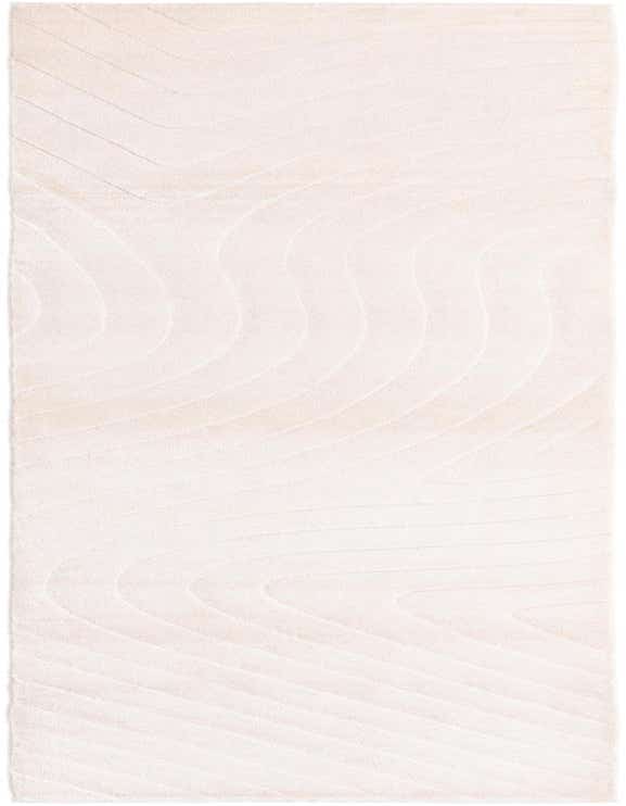 A 10 ft runner rug in soft pink with a modern Persian-inspired wavy pattern, ideal for a hallway.