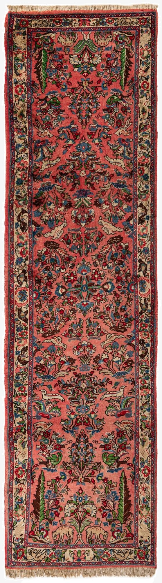 2' 10 x 10' 5  Hand Knotted Farahan Persian Wool Runner Rug