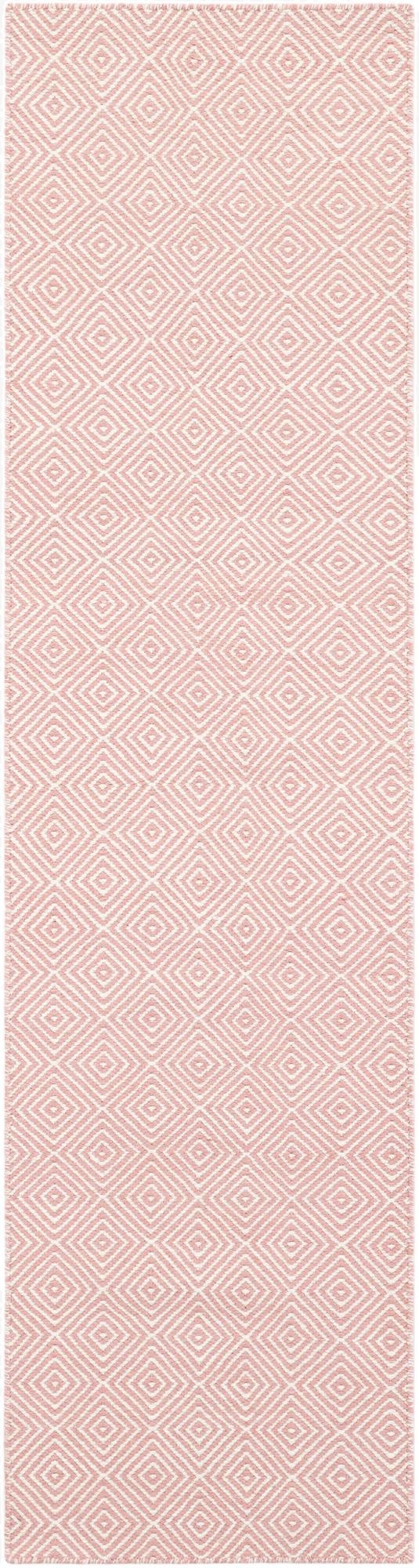  2' x 8'  Hand Woven Geo Trellis Flatweave Runner Rug