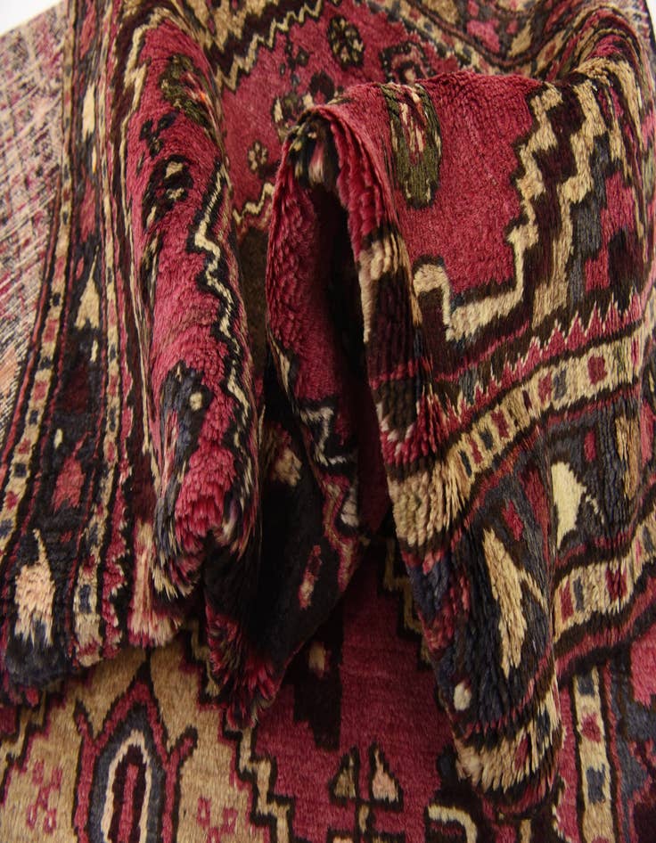 Detail image of  3' 3 x 9' 7  Hand Knotted Hamedan Persian Wool Runner Rug