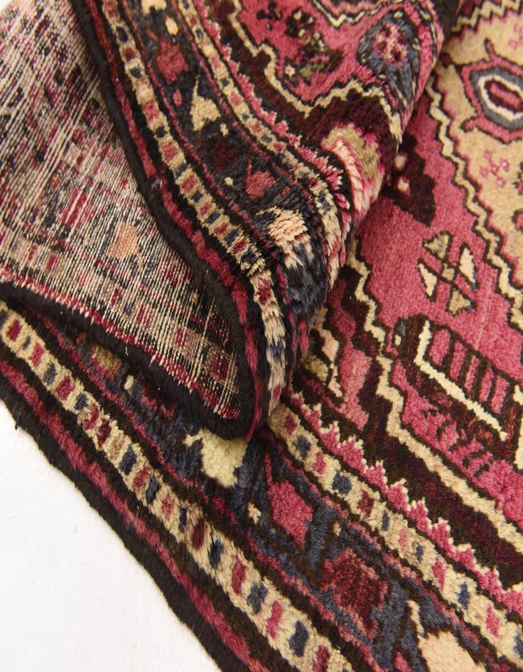 Detail image of  3' 3 x 9' 7  Hand Knotted Hamedan Persian Wool Runner Rug