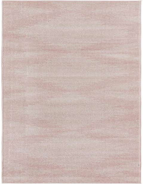 A 14 ft runner rug in a soft pink hue with subtle horizontal stripe patterns, ideal for a hallway.